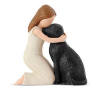 Wzxksoac Figuras y Estatuas A Mi Perro, Regalos de Amistad con Forma de Canino, Figuras Esculpidas y Pintadas A Mano para Amantes de los Perros A