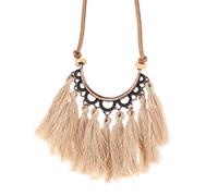 Wzxksoac Flecos Redondos Colgante De La Collar De Cadena De Cuerda De para Mujeres Cadena De Suéter Gargantilla Collar Collares Joyas (Beige)