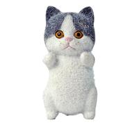 Wzxksoac Flocado de Resina con Forma de Gatos de, Muñecas de Resina, Mesa, Animal de Pie, Decoración de Resina, Azul,