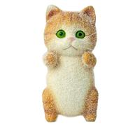 Wzxksoac Flocado de Resina con Forma de Gatos de, Muñecas de Resina, Mesa, Animal de Pie, Decoración de Resina, Naranja