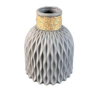 Wzxksoac Florero de CeráMica de ImitacióN Jarrones de PláStico DecoracióN del Hogar Contenedor de Planta Verde una Gris
