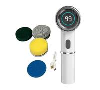 Wzxksoac Fregadora Giratoria Eléctrica, Cepillo de Limpieza Eléctrico, Fregadora Eléctrica Inalámbrica con 5 Cabezales de Cepillo de Repuesto para Cocinas de Baño