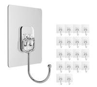 Wzxksoac Gancho Adhesivo Grande, Gancho de Pared, Gancho Adhesivo Fuerte Extraíble, Adecuado para Baño, Cocina y Oficina (20 Piezas)
