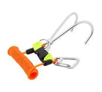 Wzxksoac Gancho de Buceo con Cuerda, Doble Extremo, Resorte, Antipérdida, Arrecife, Deriva, con Espiral, para Buceo, Arrecifes, Color Naranja