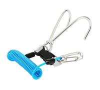 Wzxksoac Gancho de Deriva con Resorte y Cuerda Antipérdida para Arrecifes, Gancho de Buceo de Doble Extremo con Cordón en Espiral, Color Azul