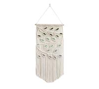 Wzxksoac Hojas Macramé Colgante de Pared Hoja Verde Macramé Colgante de Pared Boho DecoracióN de Pared Hilo Tapiz Colgante de Pared Hecho a Mano B