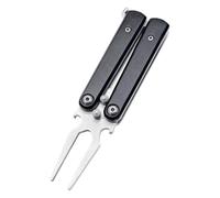 Wzxksoac Horquillas de Aleación para Golf, Herramienta de Reparación de Divots Plegable de Metal con Forma de Mariposa y Abridor de, Herramienta para de Golf, Regalo Negro