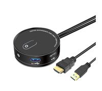 Wzxksoac Interruptor de Computadora de Escritorio Internet Café Universal USB3.0 BotóN de ExtensióN de AlimentacióN Externa de Escritorio DoméStico, Salida USB con Audio