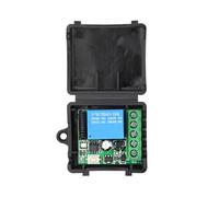 Wzxksoac Interruptor de Control Remoto Inalámbrico de 433 MHz, CC 12 V, 1 Canal, Módulo Receptor de Relé para Domótica, Color Negro.