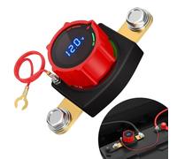 Wzxksoac Interruptor Desconexión Batería Poste Lateral, 12 V, 300 A, Pantalla LED Voltaje, Encendido/Apagado Negativo, Perno 3/8 Pulgada, Interruptor Corte Batería Automóvil.