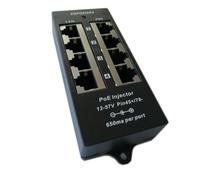 Wzxksoac Inyector PoE Gigabit de 4 Puertos, Modo Midspan PoE, Funcionamiento en Modo A para Cámara PoE de 48 V, Dispositivo de Red, Montaje en Pared.