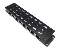 Wzxksoac Inyector PoE Pasivo de 8 Puertos y 100 Mbps, PoE-8, Alimentación Ethernet para Cámaras IP, Puntos de Acceso Inalámbricos, Dispositivos PoE de 24 V y 48 V.