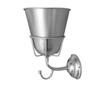 Wzxksoac Jarrón de Pared, Macetero de Hierro con Gancho Versátil, Soporte para Plantas de Interior y Exterior, para Flores Vivas o Artificiales, Color Plateado.