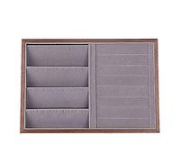 Wzxksoac JoyeríA LáGrima JoyeríA de Madera Pendiente de Anillo Insertar Pantalla Gemelos Organizador Caja Bandeja Apilable Soporte de Almacenamiento Color de Madera 1 & 1