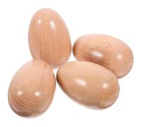 Wzxksoac Juego Cocteleras Huevos Madera,4 Piezas Cocteleras Percusión Manuales para Huevos,Huevos Pascua Sin Terminar, Instrumentos Musicales, Juguete de Madera para Huevos de Pascua