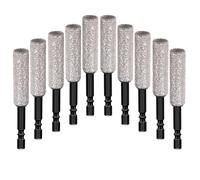 Wzxksoac Juego de 10 Brocas de Diamante Seco de 12 mm para Cerámica, Granito, Azulejos, Vidrio, Mármol, Ladrillo y Piedra con Vástago Hexagonal de 1/4 Pulgadas