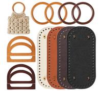 Wzxksoac Juego de 12 Bases y Asas de Madera para Bolsos, Hechos A Mano, para Monederos y Bolsos de Mano.
