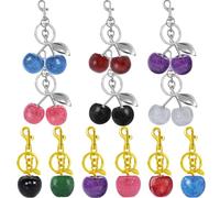 Wzxksoac Juego de 12 Llaveros con para Bolso, con Dijes de, para Mujer, Dorados, Rojos y Negros.