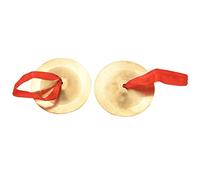 Wzxksoac Juego de 2 Platillos de Dedo Mini Gong para NiñOs Juguetes Musicales Preescolares, Dorado