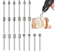 Wzxksoac Juego de 20 Brocas de Diamante para Amolar, Grano 120, Vástago de 1/8 Pulg., Recubiertas de Diamante, Aptas para la Mayoría de Herramientas Rotativas y Fabricación de Joyas.