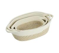 Wzxksoac Juego de 3 Cestas de Almacenamiento de Cuerda, Cesta Tejida Organizadora, Contenedores de Algodón Portátiles para Ropa, Ropa de Cama B