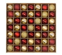 Wzxksoac Juego de 49 Mini Adornos Navideños para Árbol de Navidad (1,18"), Bolas Colgantes Irrompibles.