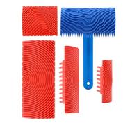 Wzxksoac Juego de 5 Herramientas para Vetas de Madera, Kit de Herramientas para Vetas de Madera, de Textura con de Goma, Herramienta para Vetas EmpáTicas.