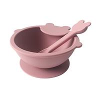 Wzxksoac Juego de AlimentacióN para BebéS con Cuchara, Tazones de SuccióN de Silicona - de Silicona para AlimentacióN de Primera Etapa H