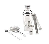 Wzxksoac Juego de Barman, Juego de Coctelera Boston de 5 Piezas, para Bebidas Mezcladas, Herramientas de Barra de, Acero Inoxidable