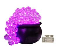 Wzxksoac Juego de Caldero Burbujeante de Halloween, Kit de Bricolaje para Decoraciones de Halloween para Interiores con Bola Transparente, Decoración de Halloween, Batería Rosa y Violeta