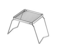Wzxksoac Juego de Cocina PortáTil de Acero Inoxidable - Rejilla Plegable para Ollas y Parrilla para Barbacoa - Mini Utensilios de Cocina para Acampar con Soporte para Hervidor