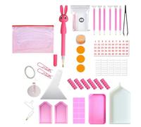 Wzxksoac Juego de Herramientas de Pegado Rápido con Punta de Diamante para Pintar por Mismo, Color Rosa