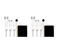Wzxksoac Juego de Horquillas de Afinación (128 Hz 256 Hz 512 Hz) de 6 Unidades Horquillas de Afinación con Martillo Reflejo para Herramientas de Vibración de Sonido de Curación de Sonido