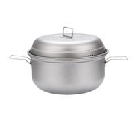 Wzxksoac Juego de Olla de Titanio para Acampar con Tapa, Olla Ultraligera Multifuncional para Exteriores