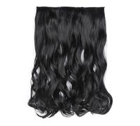 Wzxksoac Juego de Pelucas de Piezas Gruesas de 55 Cm, Peluca Grande, Ondulada, Larga y Rizada, Peluca de Alambre de Pelo de Alta Temperatura, Rollo Ondulado Negro Natural