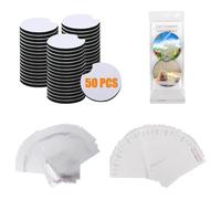 Wzxksoac Juego de Posavasos en para SublimacióN de Coche, 50 Posavasos de SublimacióN de 2,75 Pulgadas, 25 Bolsas Autoselladas y 25 Tarjetas de Posavasos para Coche