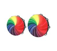 Wzxksoac Juego de Tambor de Mano de Instrumento de Percusión Orff de 2 Piezas de 10 Pulgadas + 8 Pulgadas con 2 Tambores de Campana de Mano Coloridos para Accesorios de Baile para Niños
