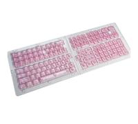 Wzxksoac Juego de Teclas Transparentes de Color Rosa. Teclas de Repuesto Transparentes de Color Rosa con Diseño Brillante.