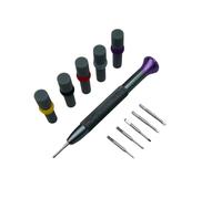 Wzxksoac Juego Destornilladores para Relojes, Grueso Alta Dureza, Herramienta Reparación Relojes Acero Alta Velocidad con 5 Puntas Tornillo 0,8 mm A 1,6 mm + 1,4 mm