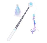 Wzxksoac Juguete Interactivo para Gatos con Postes Escalables, Plumas y Borlas, Juguetes RetráCtiles para Gatos