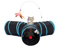 Wzxksoac Juguetes de Tubo de Túnel para Gatos, Plegables en 3 Direcciones, Túneles para Gatos de Interior, Pelota de Juguete con Agujero Perforado para Gatos, Cachorros, Gatitos y Conejos