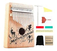 Wzxksoac Kalimba 17 Teclas Pulgar Piano Feliz Navidad con MelodíA Martillo Mbira Regalos para NiñOs Adultos Principiantes