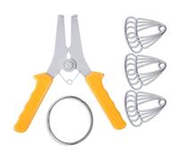 Wzxksoac Kit de 14 Alicates de Resorte para Ingletes: 1 Alicate de Resorte para Ingletes, 12 Abrazaderas de Ingletes y 1 Anillo de Almacenamiento.