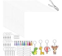 Wzxksoac Kit de 186 Láminas Termoencogibles, Kit de con 25 Hojas de Papel Plástico Termoencogible y Borlas para Marcar Manualidades.