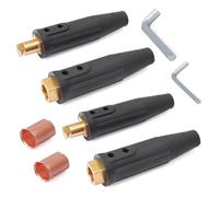 Wzxksoac Kit de 2 Conectores de Cable de Soldadura LC-40 (2 Machos y 2 Hembras) para Accesorios de Máquina de Soldar, Capacidad de Cable de 1/0 A 2/0.