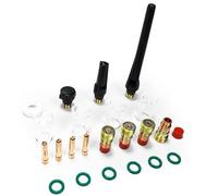 Wzxksoac Kit de Accesorios para Antorcha de Soldadura TIG de 22 Piezas -17/18/26, Cuerpo de Accesorios, Lente de Gas Corta, Copa de Vidrio de 12"