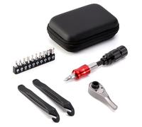 Wzxksoac Kit de Herramientas para Reparación de Bicicletas: Multiherramienta con Trinquete Reversible, 10 Puntas y Palancas para Neumáticos, Ideal para Camping y Viajes.