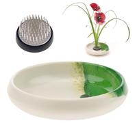 Wzxksoac Kit de Jarrón Japonés Ikebana y Rana de Flores, Arte Floral: Maceta de 13,5 cm con Kenzan de 4 cm para Arreglos Florales.