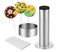 Wzxksoac Kit de Moldes Circulares para Pasteles, Cortador y Empujador de Pasteles Redondos con Palitos, Accesorios para Pasteles, Herramientas para Hornear.