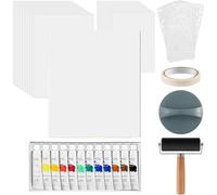 Wzxksoac Kit de Planchas de Impresión en Gel, Set Completo de Impresión con Plancha de Gelatina de 23 X 30 Cm, Papel de Impresión, para Arte y Monoimpresión.